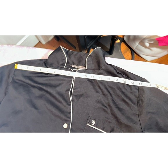 Victoria's Secret Black Satin Button Down Sleep Shirt w/White Trim Size Small - Picture 5 of 10